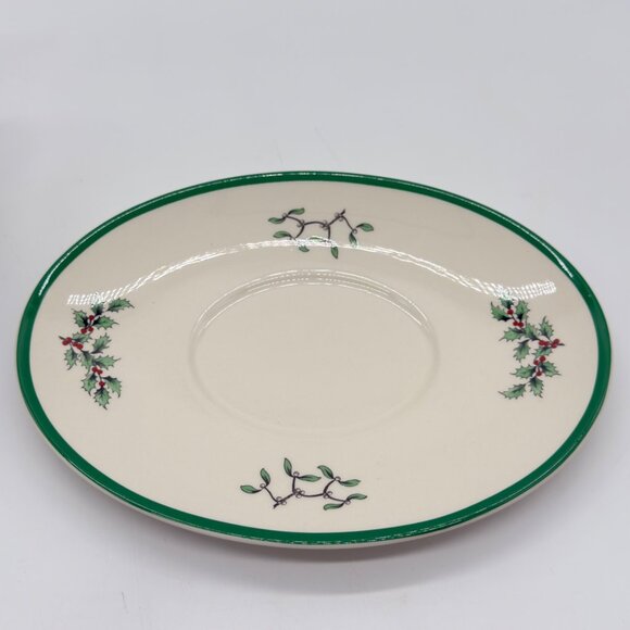 Spode Christmas Tree Gravy Sauce Boat Under Plate 2-Piece Set - Picture 7 of 11